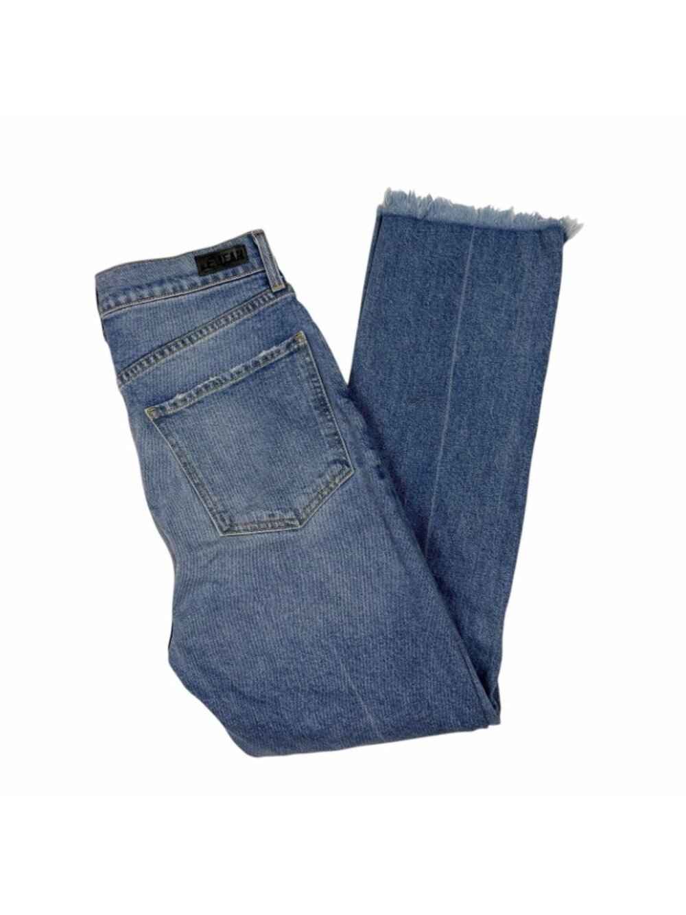 LE JEANS by Charlie Gay Sabine Ankle Straight Size 29 Waist Distressed Raw Hems - Picture 3 of 10